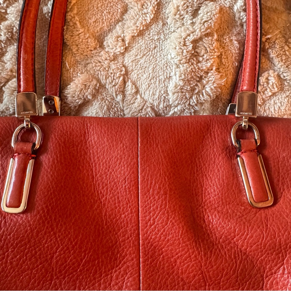Coach Madison Madeline East West Leather Satchel | Detachable Crossbody | Coral - Picture 8 of 16